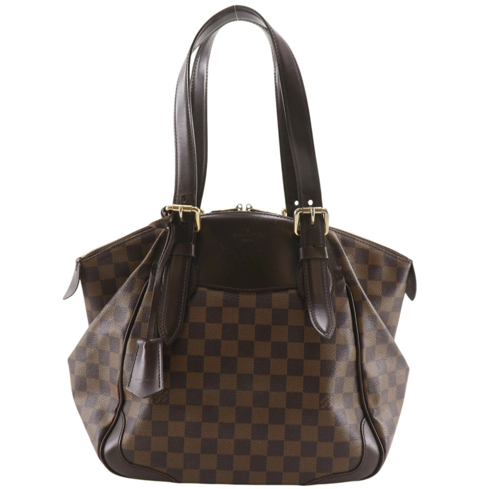Louis Vuitton Verona 2Way Shoulder Tote Bag Damier Canvas Double Zipper Brown